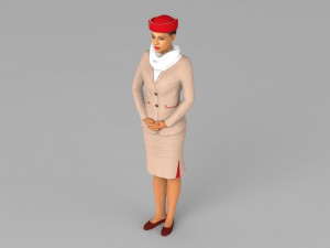 emirates airline stewardess ready for full color 3d printing Modelo de impresión 3D