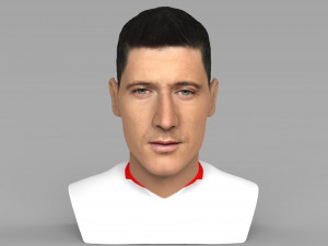 robert lewandowski bust ready for full color 3d printing Modelo de impresión 3D