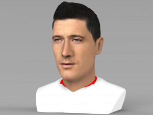 robert lewandowski bust ready for full color 3d printing Modèles 3D en vedette
