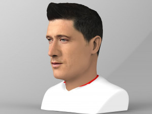 robert lewandowski bust ready for full color 3d printing Modèles 3D en vedette