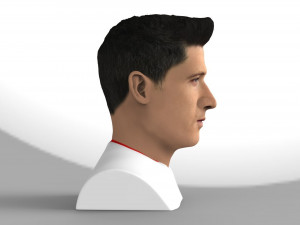 robert lewandowski bust ready for full color 3d printing Modèles 3D en vedette