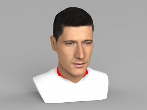 robert lewandowski bust ready for full color 3d printing Modèles 3D en vedette