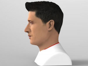 robert lewandowski bust ready for full color 3d printing Modèles 3D en vedette