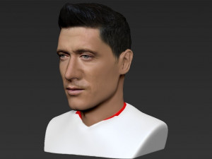 robert lewandowski bust ready for full color 3d printing Modèles 3D en vedette