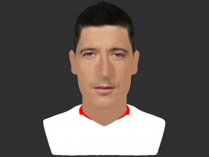 robert lewandowski bust ready for full color 3d printing Modèles 3D en vedette