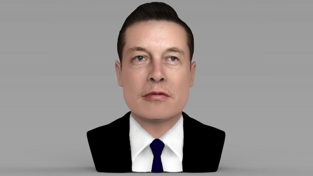 elon musk bust ready for full color 3d printing 3D Принт Модель .c4d .max .obj .3ds .fbx .stl .blend 