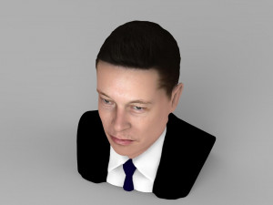elon musk bust ready for full color 3d printing 3D Принт Модель