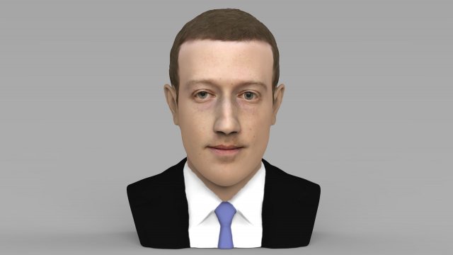 mark zuckerberg bust ready for full color 3d printing 3D Принт Модель .c4d .max .obj .3ds .fbx .stl .blend 