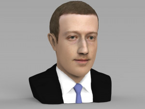 mark zuckerberg bust ready for full color 3d printing 3D Принт Модель