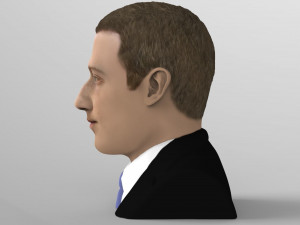 mark zuckerberg bust ready for full color 3d printing 3D Принт Модель