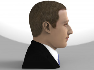 mark zuckerberg bust ready for full color 3d printing 3D Принт Модель