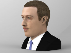mark zuckerberg bust ready for full color 3d printing 3D Принт Модель