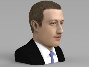 mark zuckerberg bust ready for full color 3d printing 3D Принт Модель