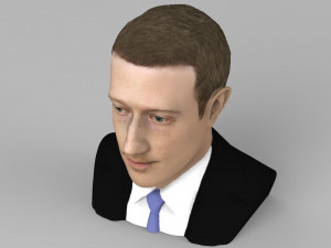 mark zuckerberg bust ready for full color 3d printing 3D Принт Модель