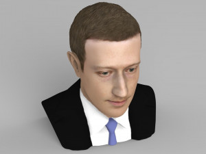 mark zuckerberg bust ready for full color 3d printing 3D Принт Модель