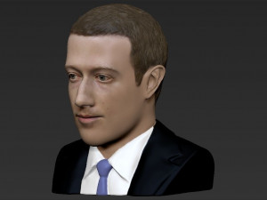 mark zuckerberg bust ready for full color 3d printing 3D Принт Модель