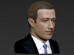 mark zuckerberg bust ready for full color 3d printing 3D Принт Модель