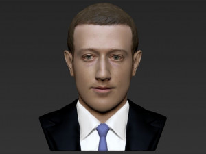 mark zuckerberg bust ready for full color 3d printing 3D Принт Модель