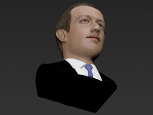 mark zuckerberg bust ready for full color 3d printing 3D Принт Модель