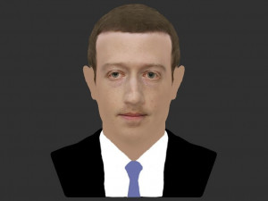 mark zuckerberg bust ready for full color 3d printing 3D Принт Модель