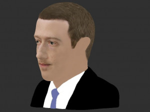 mark zuckerberg bust ready for full color 3d printing 3D Принт Модель