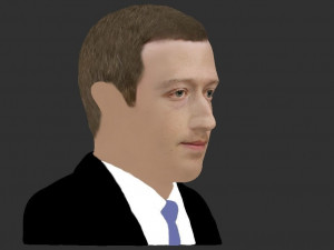 mark zuckerberg bust ready for full color 3d printing 3D Принт Модель