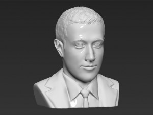 mark zuckerberg bust ready for full color 3d printing 3D Принт Модель