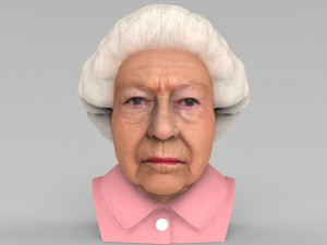queen elizabeth ii bust ready for full color 3d printing 3Dプリントモデル