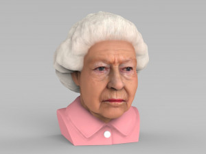 queen elizabeth ii bust ready for full color 3d printing 3Dプリントモデル