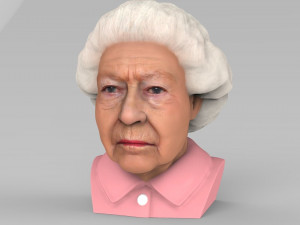queen elizabeth ii bust ready for full color 3d printing 3Dプリントモデル
