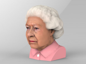 queen elizabeth ii bust ready for full color 3d printing 3Dプリントモデル