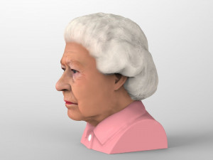 queen elizabeth ii bust ready for full color 3d printing 3Dプリントモデル