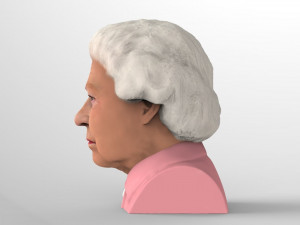 queen elizabeth ii bust ready for full color 3d printing 3Dプリントモデル