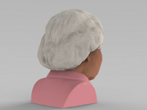 queen elizabeth ii bust ready for full color 3d printing 3Dプリントモデル