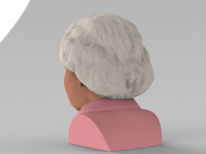 queen elizabeth ii bust ready for full color 3d printing 3Dプリントモデル
