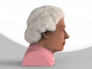 queen elizabeth ii bust ready for full color 3d printing 3Dプリントモデル