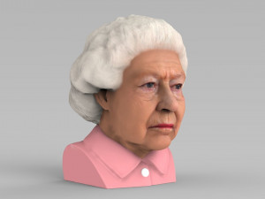 queen elizabeth ii bust ready for full color 3d printing 3Dプリントモデル