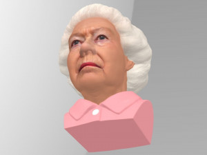 queen elizabeth ii bust ready for full color 3d printing 3Dプリントモデル