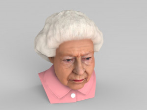 queen elizabeth ii bust ready for full color 3d printing 3Dプリントモデル