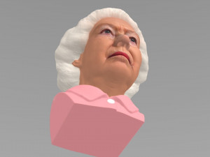 queen elizabeth ii bust ready for full color 3d printing 3Dプリントモデル