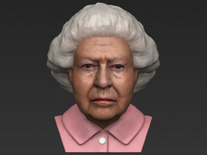 queen elizabeth ii bust ready for full color 3d printing 3Dプリントモデル