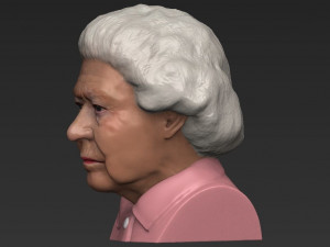 queen elizabeth ii bust ready for full color 3d printing 3Dプリントモデル