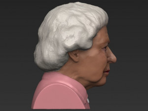 queen elizabeth ii bust ready for full color 3d printing 3Dプリントモデル