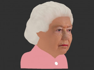 queen elizabeth ii bust ready for full color 3d printing 3Dプリントモデル