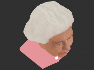 queen elizabeth ii bust ready for full color 3d printing 3Dプリントモデル
