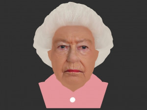 queen elizabeth ii bust ready for full color 3d printing 3Dプリントモデル