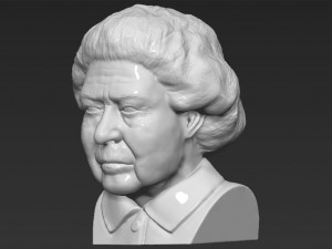 queen elizabeth ii bust ready for full color 3d printing 3Dプリントモデル