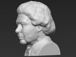 queen elizabeth ii bust ready for full color 3d printing 3Dプリントモデル