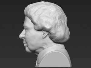 queen elizabeth ii bust ready for full color 3d printing 3Dプリントモデル