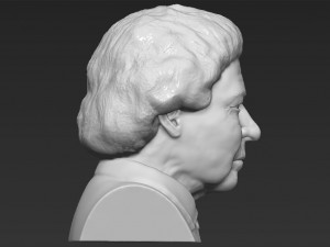 queen elizabeth ii bust ready for full color 3d printing 3Dプリントモデル